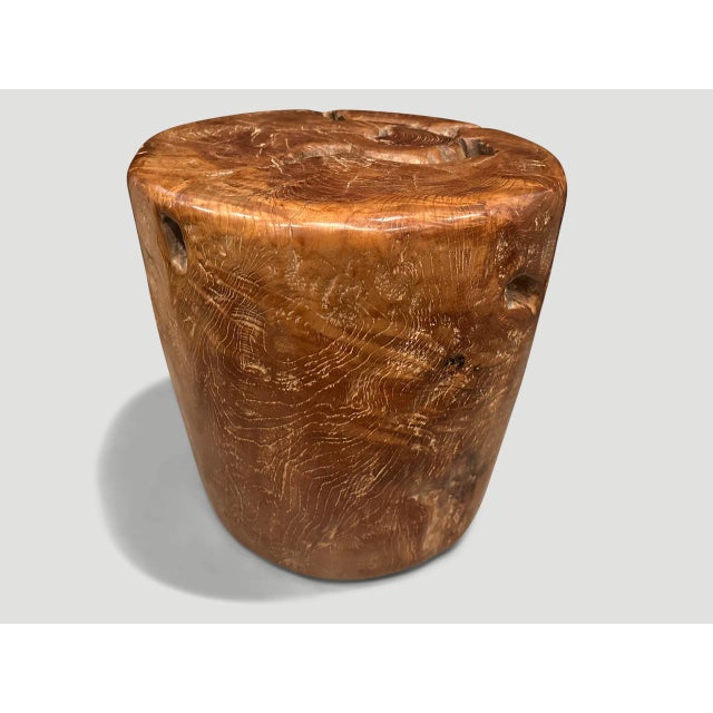 Century old solid teak wood from my finest collection, hand shaped into this stunning side table. Both usable and...