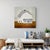 White Frontier by Justin Wheatley | Acrylic on Canvas White Barn on Ochre Ground For Sale - Image 8 of 9