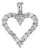 Mid 20th Century 0.73ctw Diamond Open Heart Pendant 10k White Gold For Sale