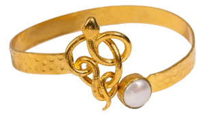 Guardian Serpent & Pearl Cuff Bracelet