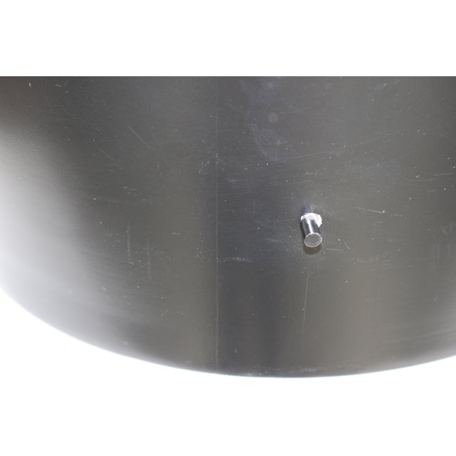 Metal Pendant Light inSatin Glass with Black Painted Aluminum Ring from Stilnovo, 1950s For Sale - Image 7 of 15