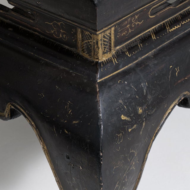 Mid 20th Century France Chinoiserie Black Wood Coffee Table For Sale In Greensboro - Image 6 of 11