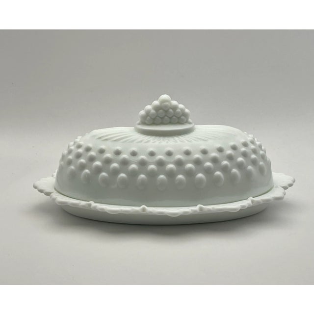 Mid 20th Century Fenton Hobnail Milk Glass Butter Dish For Sale - Image 10 of 10
