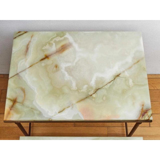 French Nesting Tables with Onyx Tops, Set of 3 For Sale - Image 3 of 7