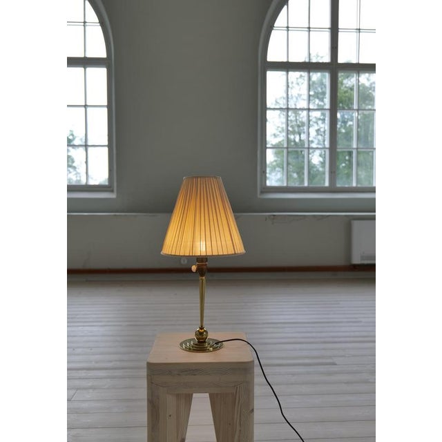 Art Deco Brass Table Lamp attributed to Lars Holmström, Sweden, 1930s For Sale - Image 13 of 14