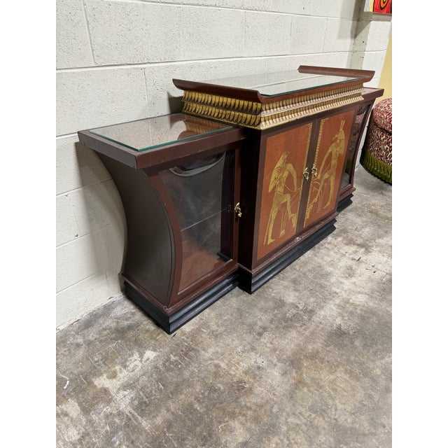 Please Read! This piece, while solid and functional has numerous paint touch ups and chips. This is a very eclectic boho...