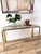 Brass Hollywood Regency Brass Console Table With Smoked Glass Top and Waterfall Edges For Sale - Image 8 of 9