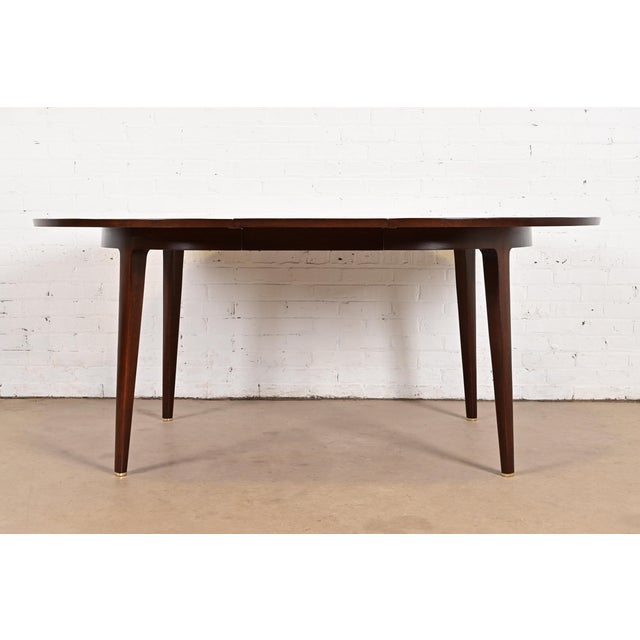 Mid-Century Modern Edward Wormley for Dunbar Mid-Century Modern Walnut Extension Dining Table, Newly Refinished For Sale - Image 3 of 14