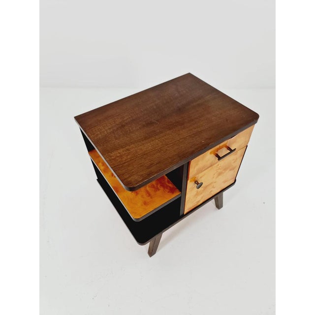 Mid-Century German Beech and Walnut Nightstand from WK Möbel, 1960s For Sale - Image 5 of 10