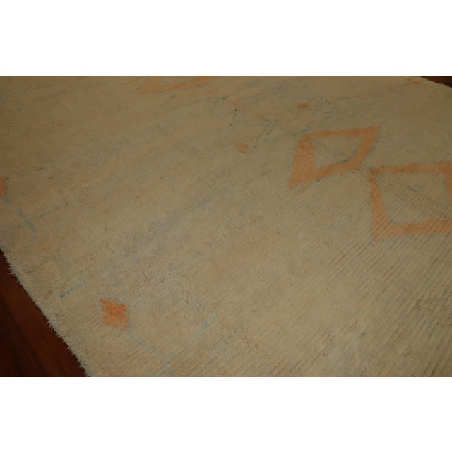 A high quality early 20th century northwest Persian Heriz Serapi wide and long runner. A blue field with 7 unique...