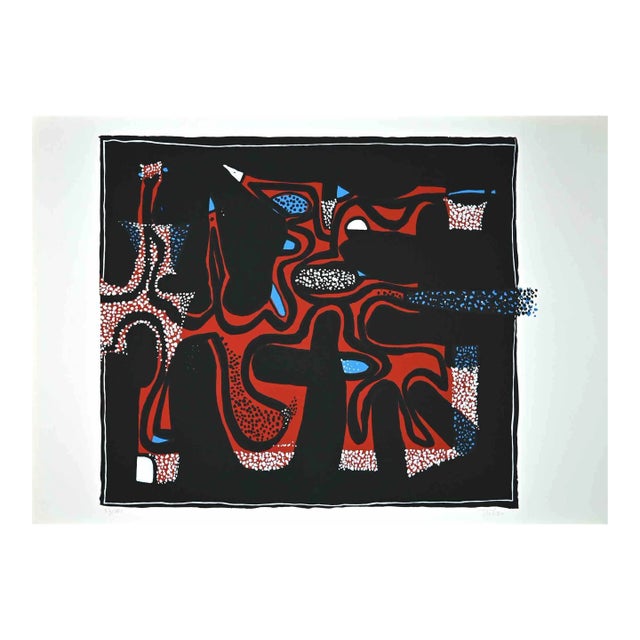 Wladimiro Tulli, Brown Composition, Serigraph, 1970s For Sale