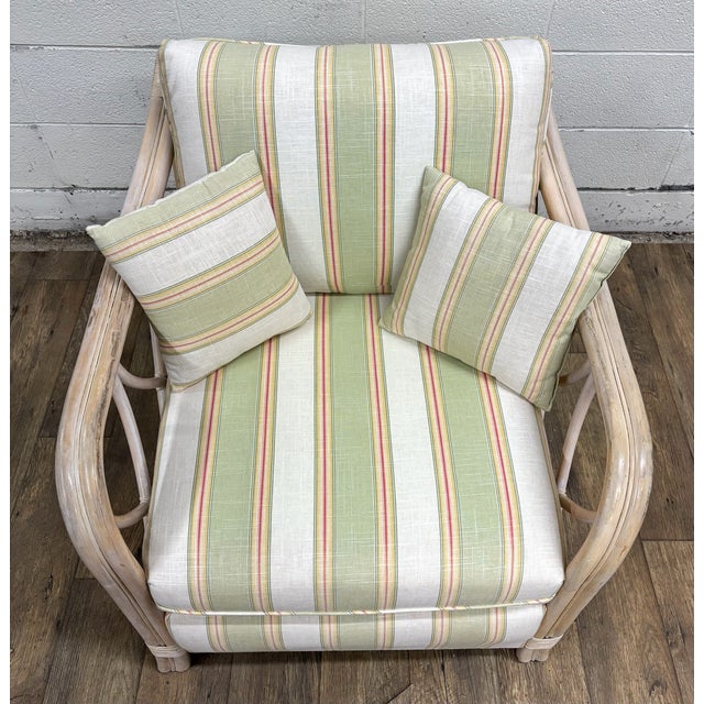 Vintage MCM Style Organic Coastal Rattan Bamboo Chair For Sale - Image 10 of 12