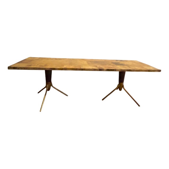 Lacquered Parchment Coffee Table attributed to Aldo Tura, Italy, 1960s For Sale