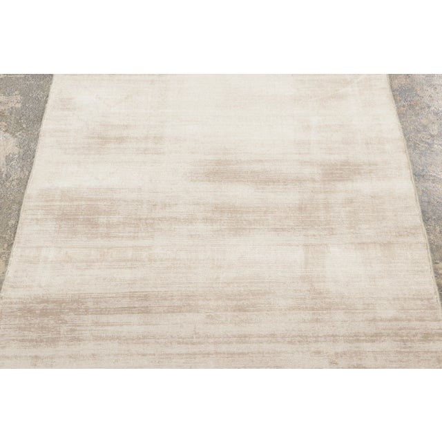 Rug & Kilim Contemporary Distressed Textural Art Silk Extra Long Runner by Rug & Kilim, India For Sale - Image 4 of 8