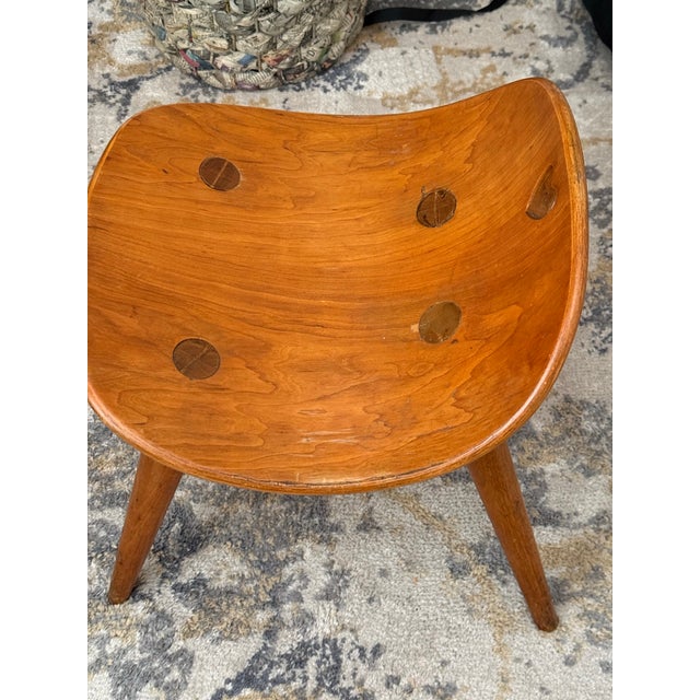 Mid 20th Century Mid-Century Attributed Ed Wormley (1907-1995) Heart Stool for Dunbar (Berne Indiana) For Sale - Image 5 of 8