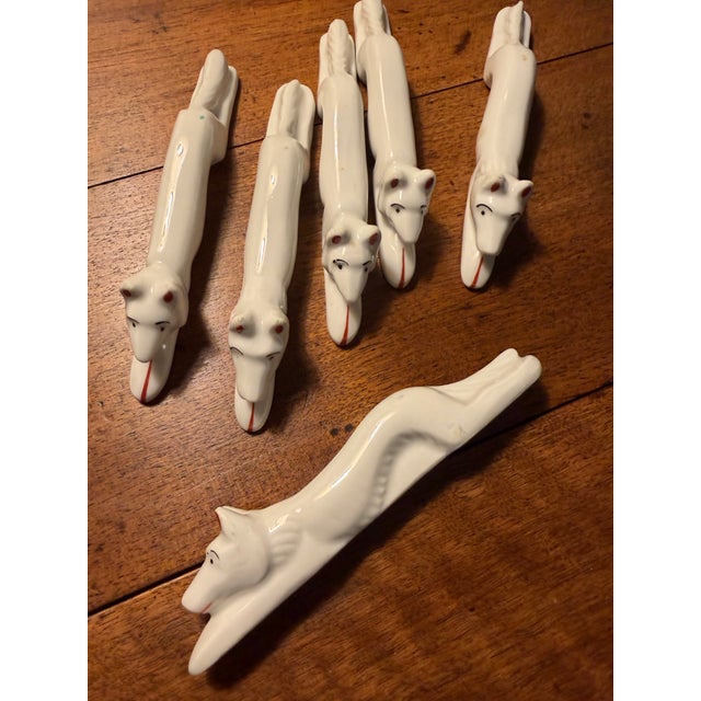 Vintage Art Deco Pfeffer Gotha Porcelain Animal/Fox Knife Rests, Set of 6 For Sale In Los Angeles - Image 6 of 6