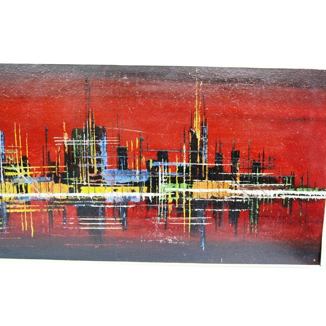 Skyline Acrylic Painting, 1970s For Sale - Image 8 of 14