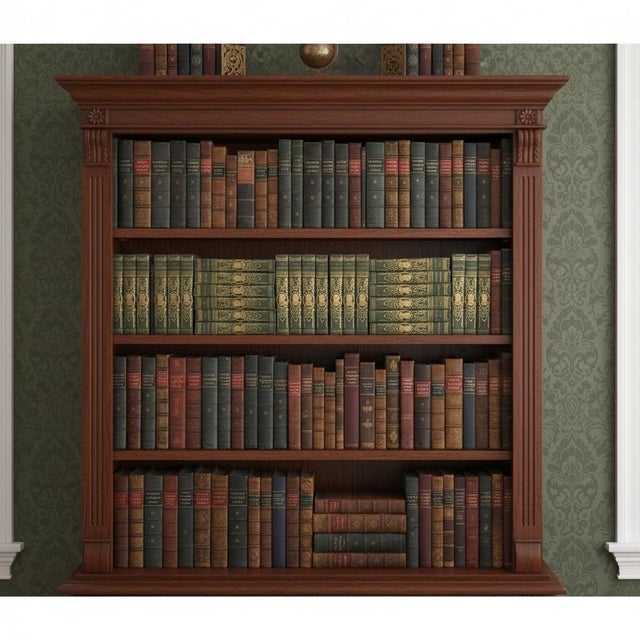 Antique Green Gold Decorative Book Set of 25 James Fenimore Cooper For Sale - Image 4 of 17