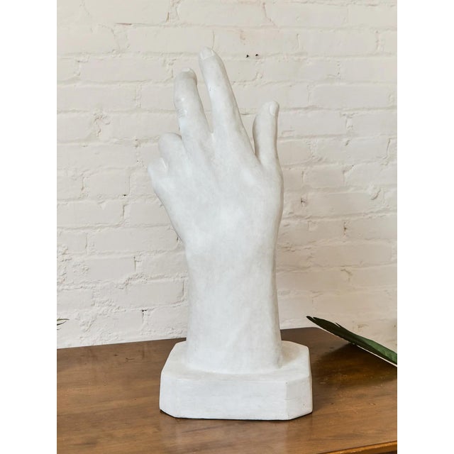 Plastic Mid 20th Century French White Fiberglass Sculpture of a Hand in the Style of Rodin For Sale - Image 7 of 7