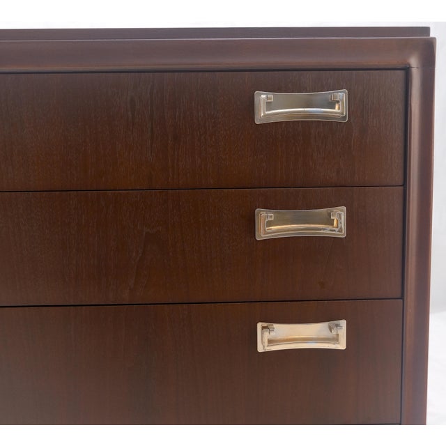 Chocolate 4 Drawers Mid Century Modern Walnut Dresser MINT For Sale - Image 8 of 12