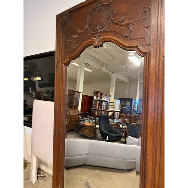 Wood Antique French Trumeau Wall Tall Mirror, 19th Century. For Sale - Image 7 of 12