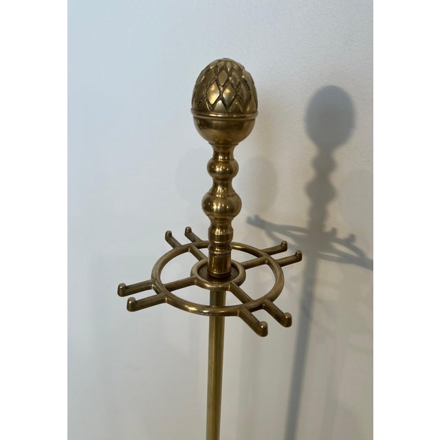 Neoclassical Style Brass Pineapple Fireplace Tools in the Style of Maison Baguès For Sale - Image 12 of 12