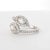 White 18k White Gold Diamond Ring With Marquise & Pavé Halo Design For Sale - Image 8 of 9
