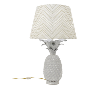 Hollywood Regency White Pineapple Table Lamp from Tommaso Barbi, Italy, 1970s