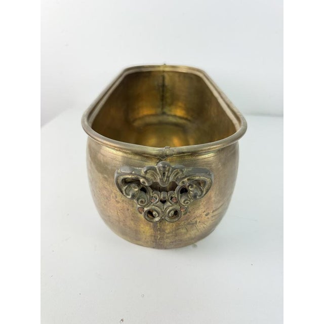 Gold Large Oval Italian Brass Planter, 1950s For Sale - Image 8 of 14