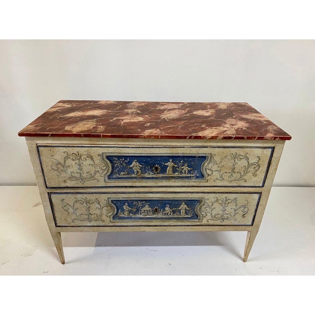 Venetian Painted Neoclassical Commodes- A Pair For Sale - Image 9 of 18