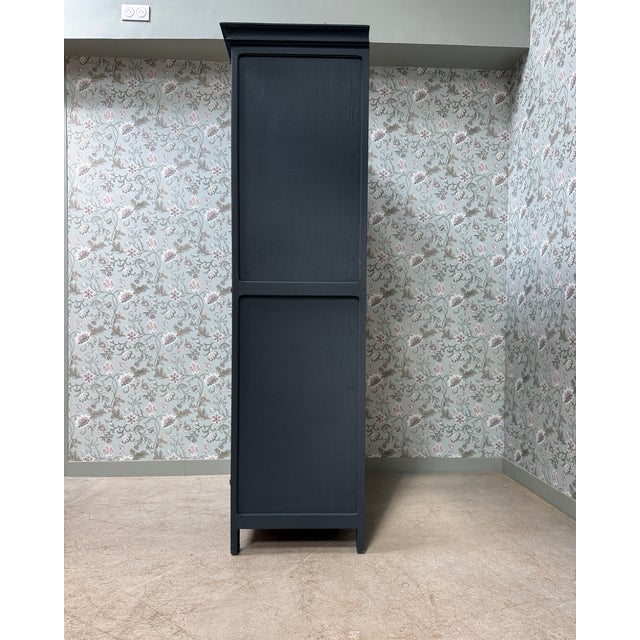 Large Parisian Black Wardrobe, 1950s For Sale - Image 4 of 10