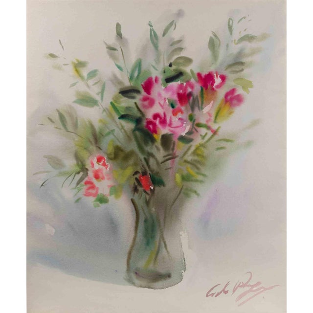 Carlo Ravagnan, Still Life, Watercolor, 1971 For Sale