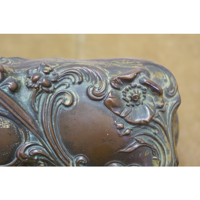 Antique Art Nouveau Brainard & Wilson B&w Jewelry Keepsake Casket Box 8" For Sale - Image 11 of 16