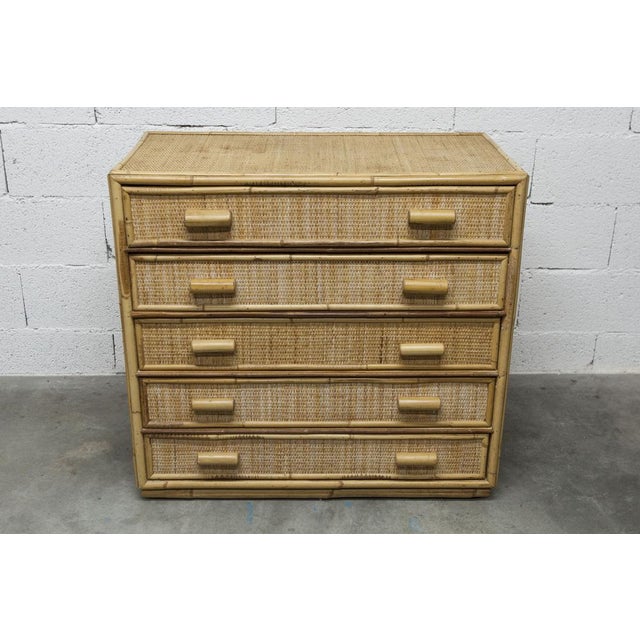 Rattan Chest of 5 Drawers, 1970 For Sale - Image 16 of 16