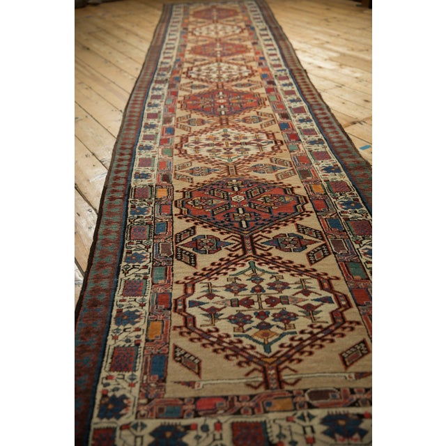 Old New House 1930s Vintage Persian Serab Geometric Medallion Wool Rug Runner For Sale - Image 4 of 12