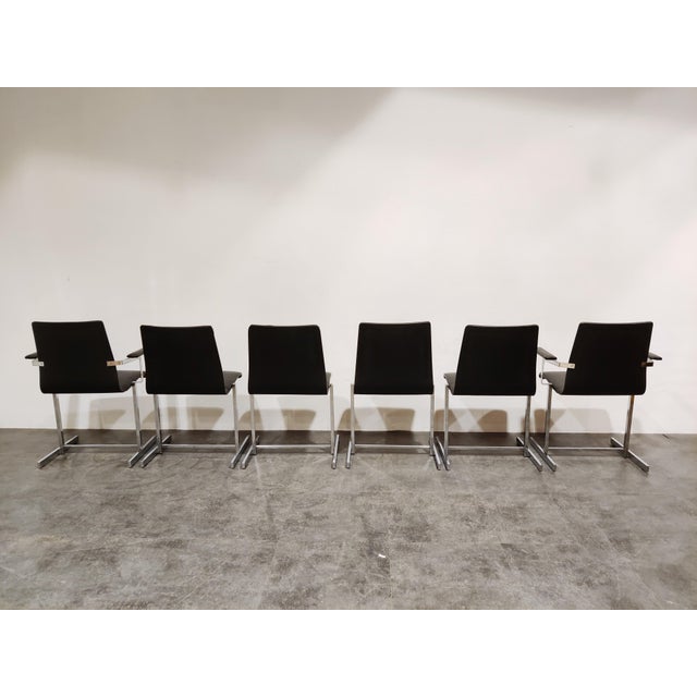 1970s Vintage Chrome Dining Chairs, 1970s, Set of 6 For Sale - Image 5 of 12