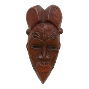 Rugged Brown African Carved Wall Art