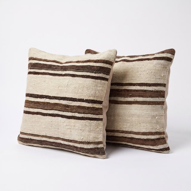This beautiful 19'' x 19'' & 20'' x 20'' pillow cover set was made from authentic Turkish Kilim pieces. Bright colors of...