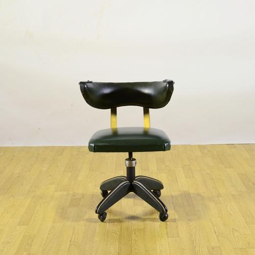 Mid-Century Swivel Office Chair in Vinyl Leather, 1960s For Sale - Image 9 of 9