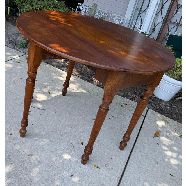 19th Century 19thc Walnut Drop Leaf Table From Ohio For Sale - Image 5 of 12