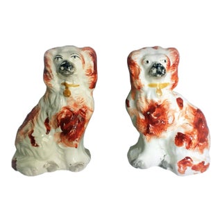 Pair of Mid 19th Century Staffordshire King Charles Spaniels For Sale