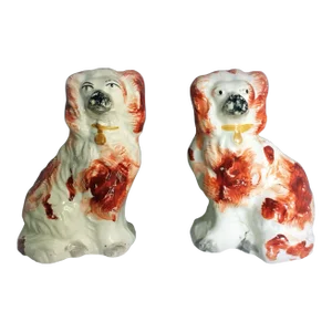 Pair of Mid 19th Century Staffordshire King Charles Spaniels