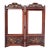 Antique Japanese Shibayama Style Two Panel Folding Screen Intricate Carved Doors For Sale