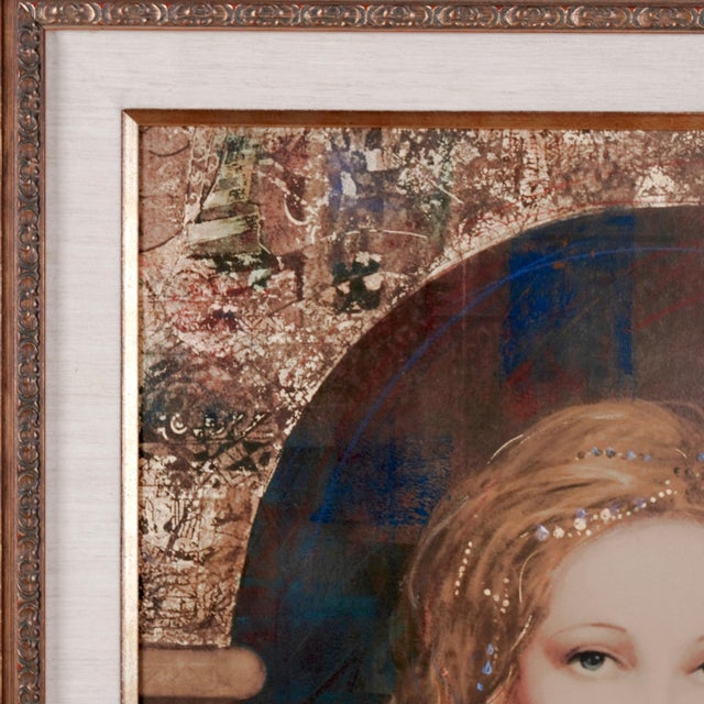 1980s 1985 Csaba Markus "Byzantine Princess" Hand Signed & Numbered Serigraph on Canvas Limited Edition Artist Proof Ap20 Framed, Matted & Ready to Display For Sale - Image 5 of 10