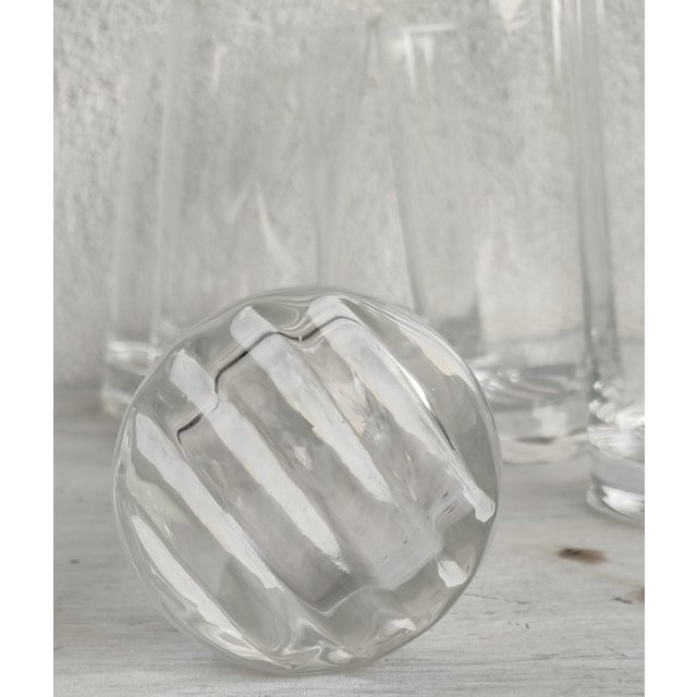 Crystal Juice Glasses in the style of Angelo Mangiarotti, 1980s, Set of 6 For Sale - Image 3 of 5