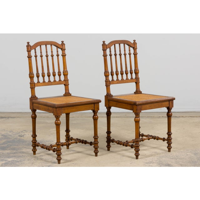 Late 19th Century French Louis XIII Style Dining Chairs W/ Cane Seats - Set of 6 For Sale - Image 16 of 18