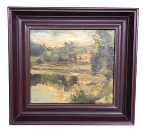 Oil Painting on Plywood Board, 1950s