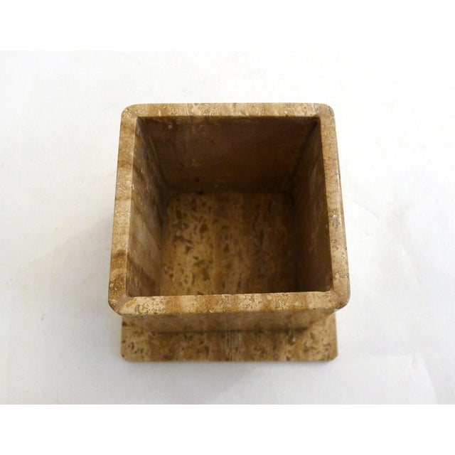 1970s Vintage Square Travertine Planter, 1970s For Sale - Image 5 of 11