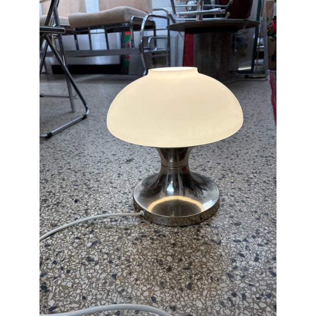 Silver Mid-Century Table Lamp from VEB Leuchtenwerk Görlitz, GDR, 1960s For Sale - Image 8 of 9