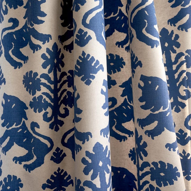 Schumacher Sample - Schumacher Regalia Fabric in Navy For Sale - Image 4 of 4